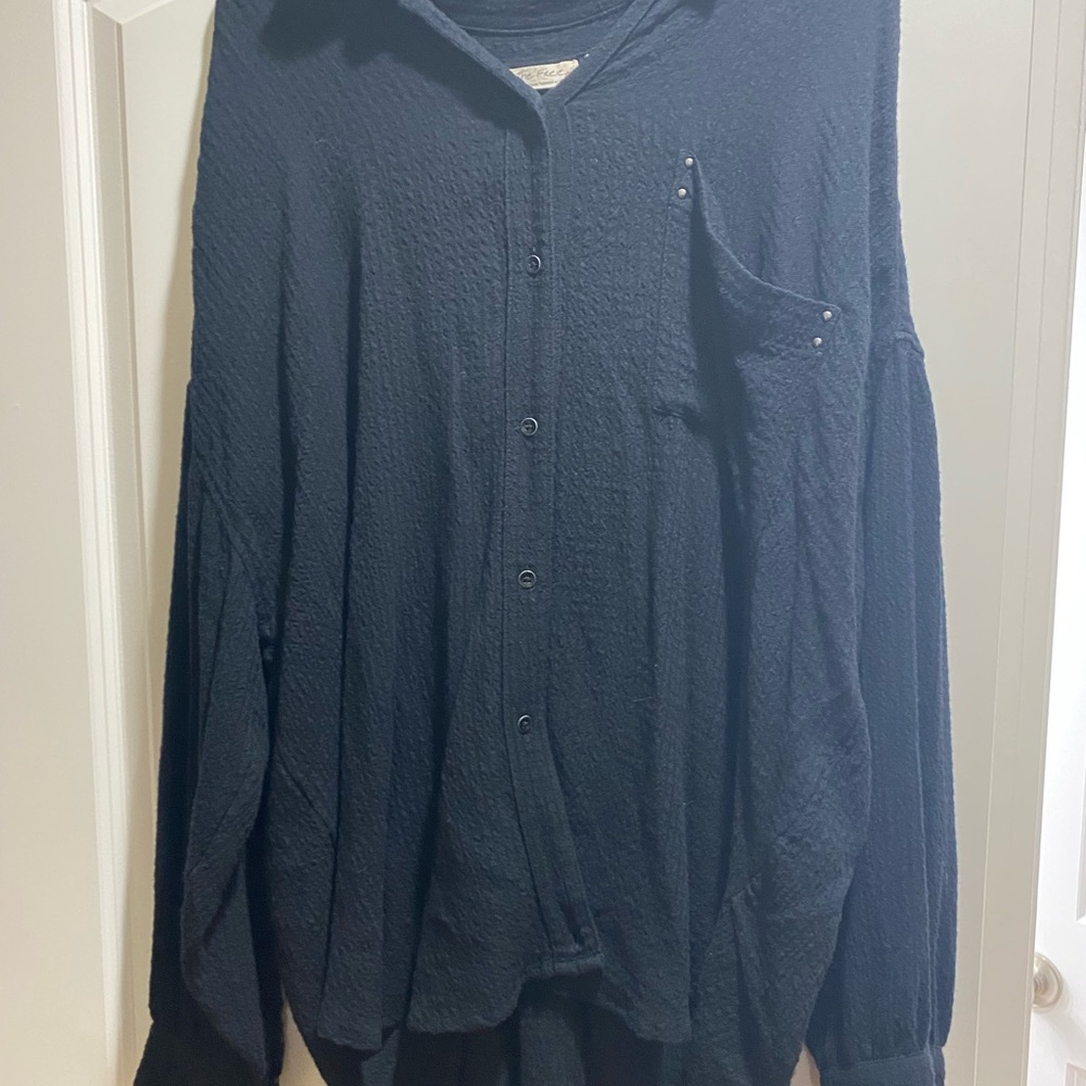 We the free black long sleeve button shirt